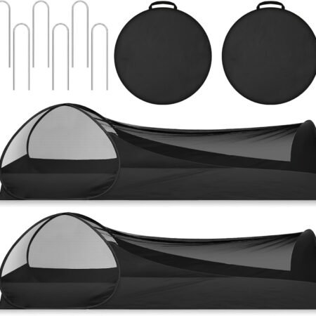 2 Pack 82.6 Inch Single Person Pop up Tent, 1 Person Foldable Mosquito Net Tent with Storage Bag for Outdoor Trips Camping