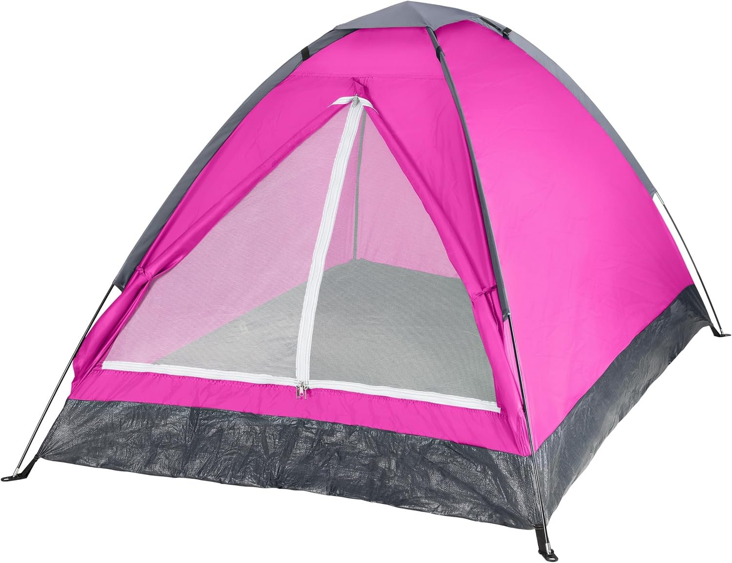 2 Person Camping Tent with Rain Fly and Carrying Bag - Lightweight Outdoor Tent for Backpacking, Hiking, or Beach Use by (Pink)